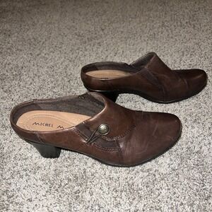 Michel M Shoes Womens 8M Brown Richmond Slip On Shooties Leather Casual